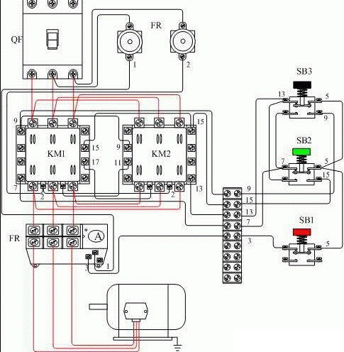 三廂異步電動機(jī)正反轉(zhuǎn)接線圖2